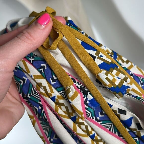 Anthropologie Maeve Pakpao Geometric Print Belted Boho Maxi Dress - Picture 9 of 13